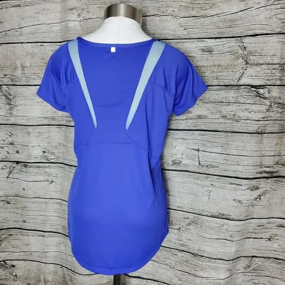 Nike Womens Small Purple with Light Blue Mesh Active Short Sleeve Dri-Fit Shirt - Picture 5 of 10